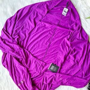 Victoria's Secret VSX Sport Purple Open Front Draped Vented Cardigan Shrug M NWT